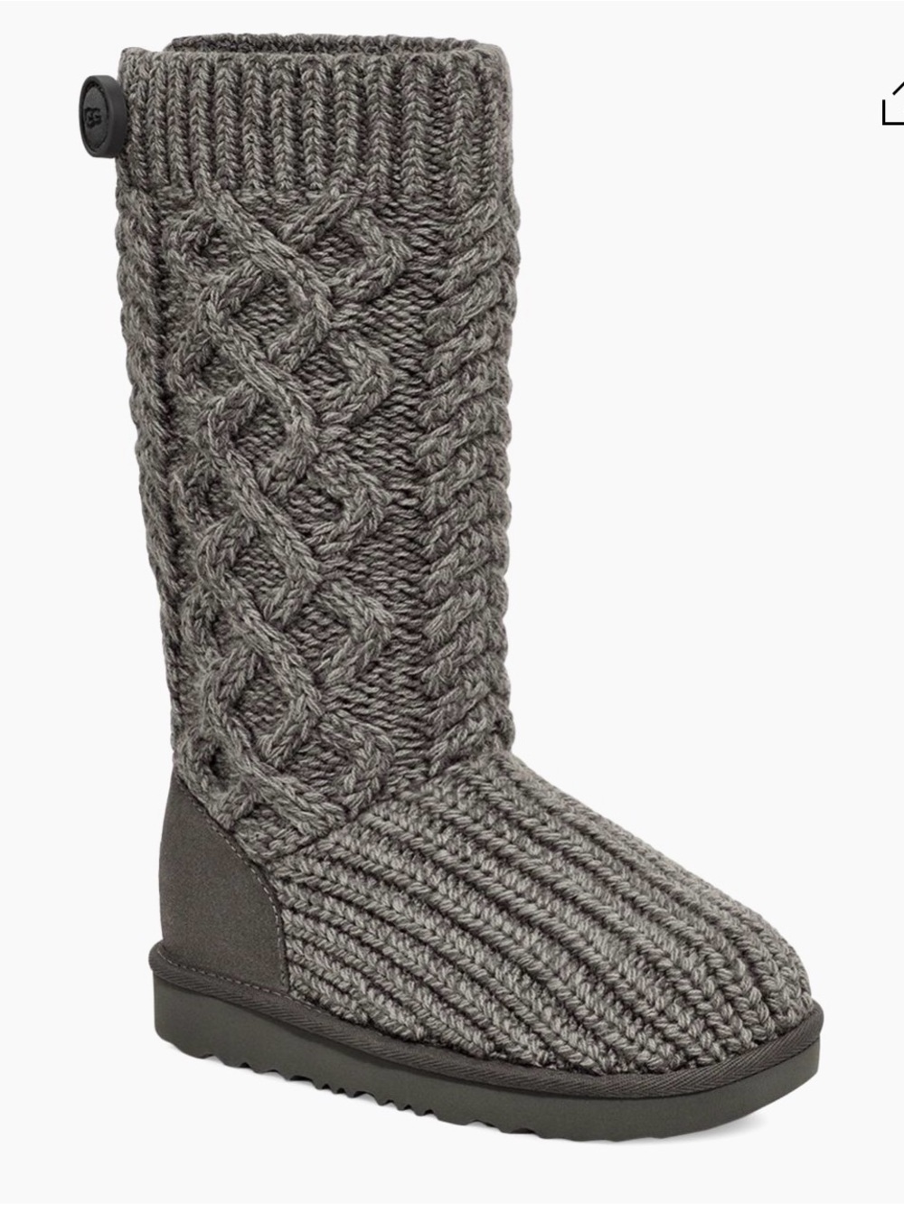 UGG Kids Gray Cable Knit Tall Boot